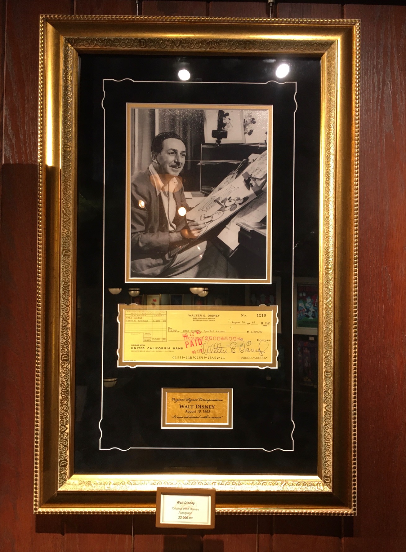 Walt Disney Signed Checks
